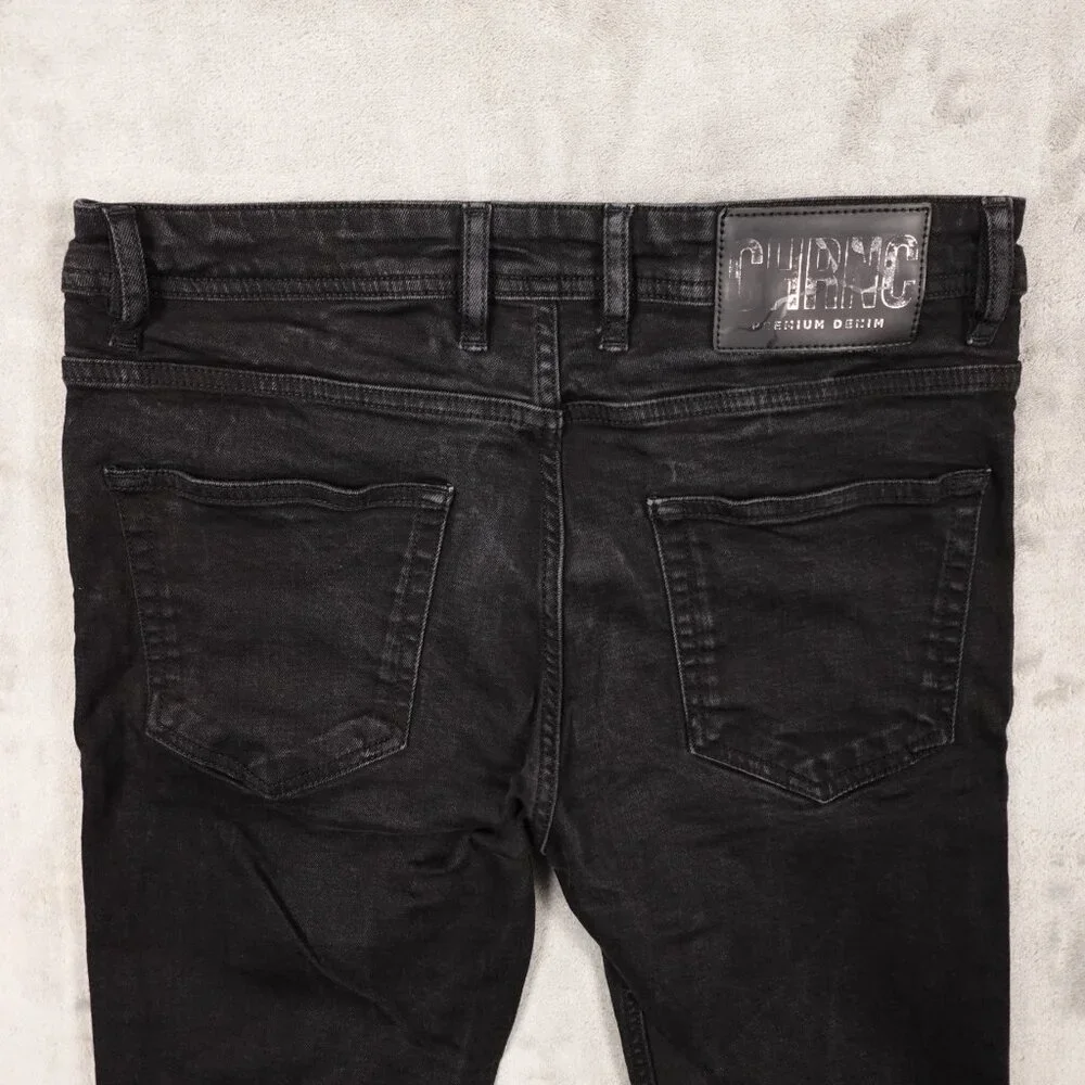 Chronic jeans skinny men's 33 black‎ denim button fly